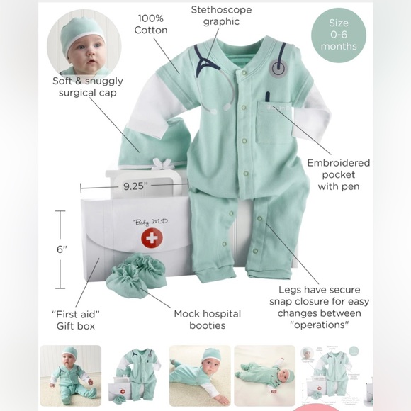 Big Dreamzzz" Baby M.D. 3-Piece Layette Set in "Doctor's Bag" 0-6 months - Picture 1 of 8